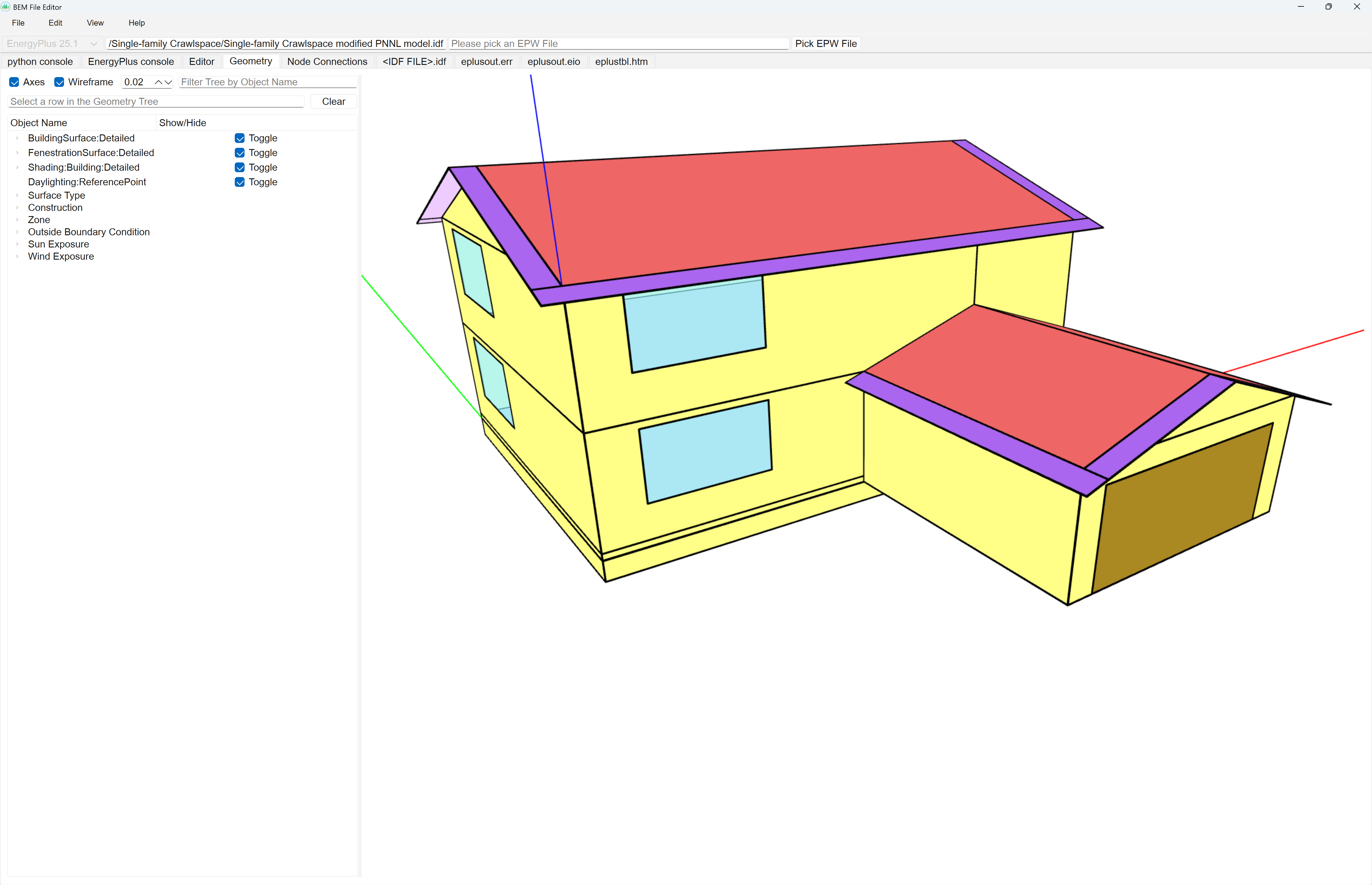 Modified PNNL Single-family detached house with crawlspace